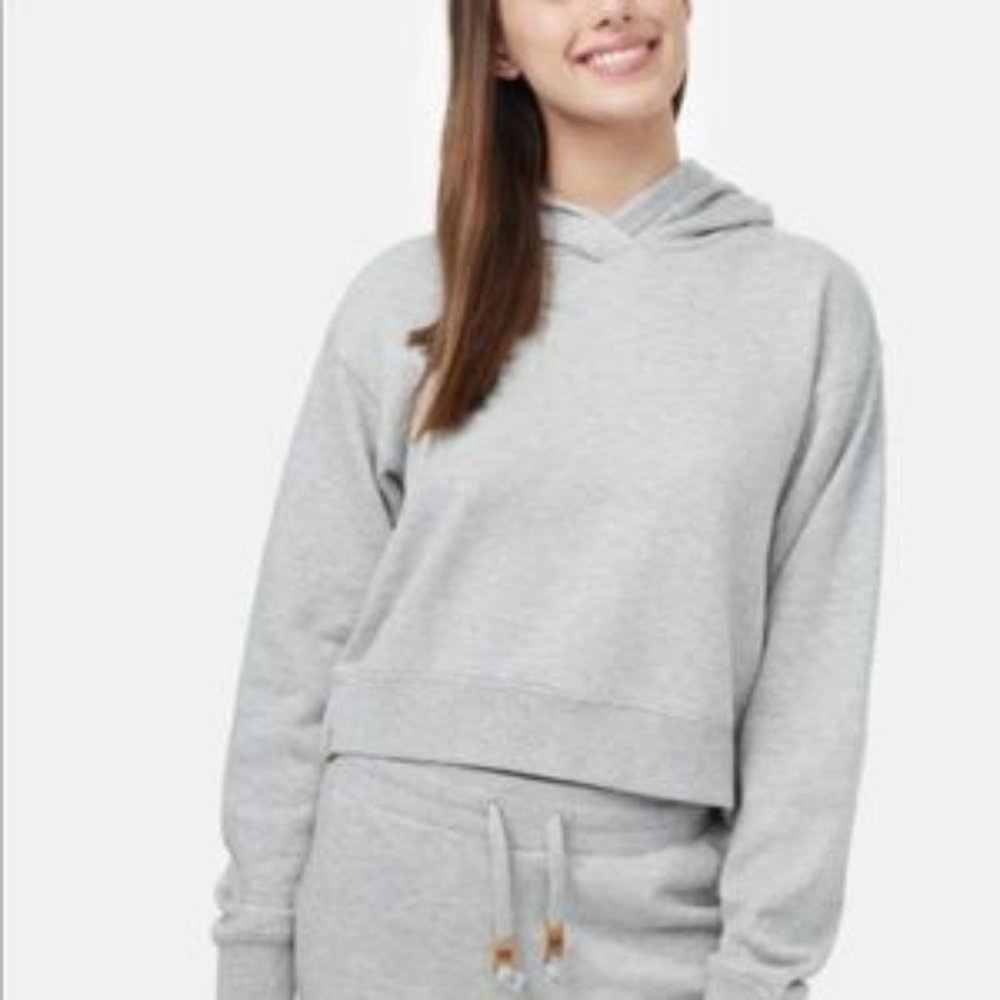 Heather Grey Cropped Hoodie